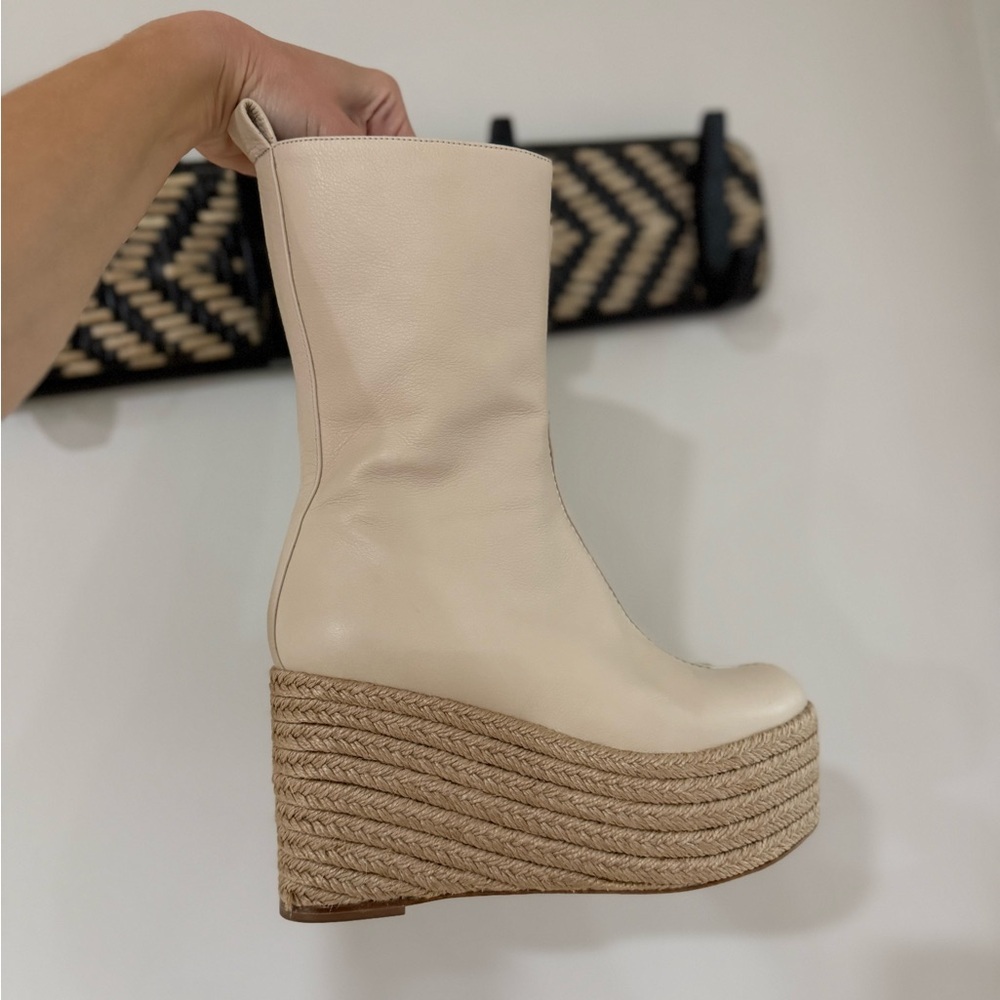 Free People Paloma Barcelo Lennon Platform Espadrille Boots - Ivory - Size 5.5 - Picture 5 of 14